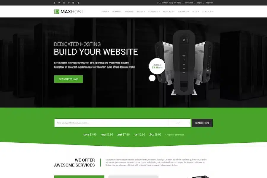 MaxHot – Professional Web Hosting Responsive HTML5 Template