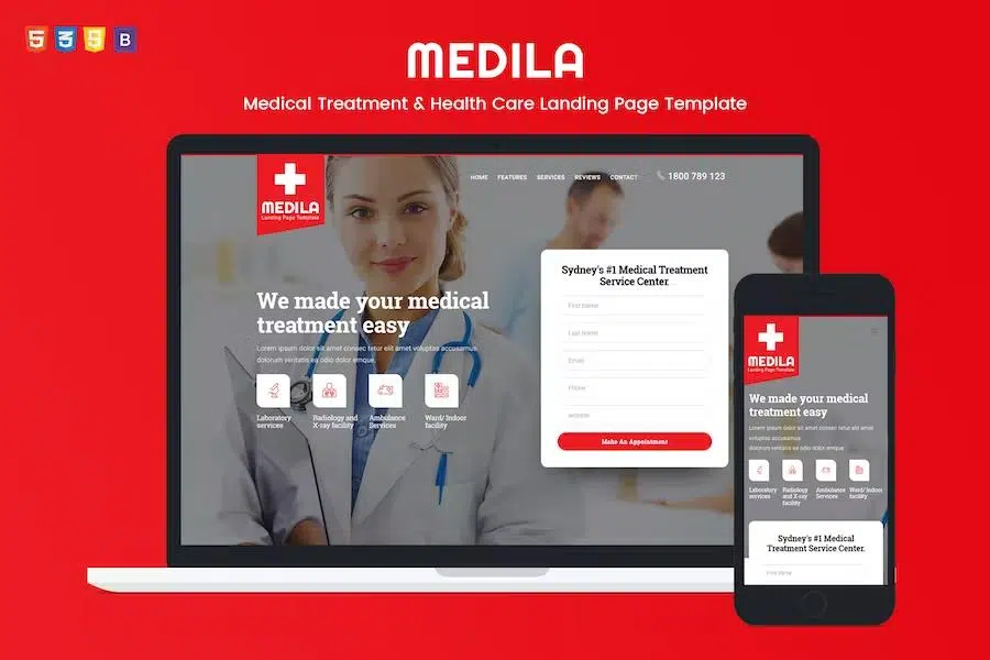 Medila – Medical Treatment & Health Care Landing Page Template