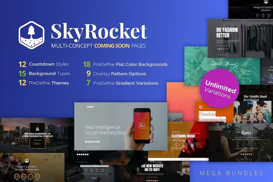 SkyRocket – MultiConcept Coming Soon Pages