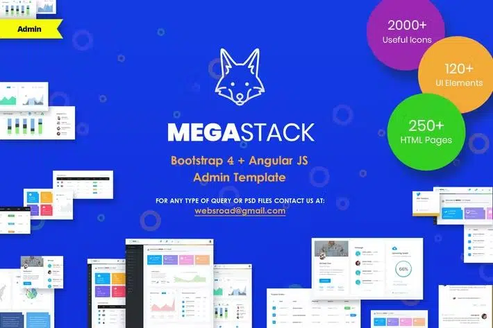 MegaStack – Bootstrap 4 & Angular JS Admin Dashboard Template and UI Framework