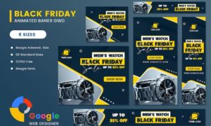 Men Watch Black Friday Sale HTML5 Banner Ads GWD