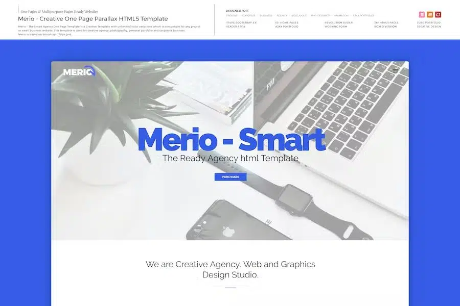 Merio – Creative One Page Parallax