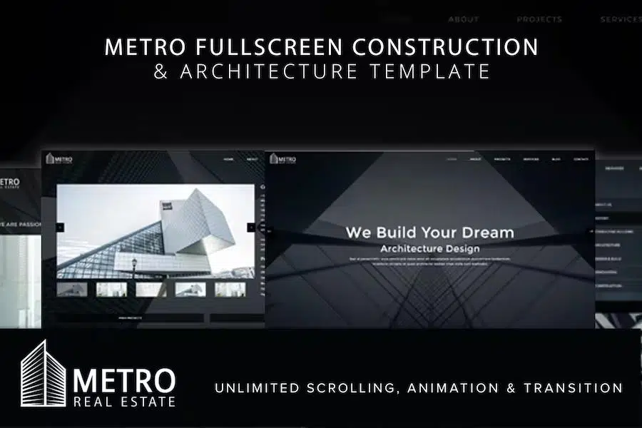 Metro Fullscreen Construction and Architecture Template