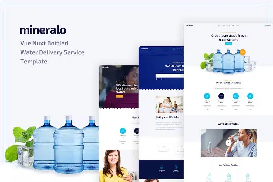 Mineralo – Vue Nuxt Bottled Water Delivery Service Template