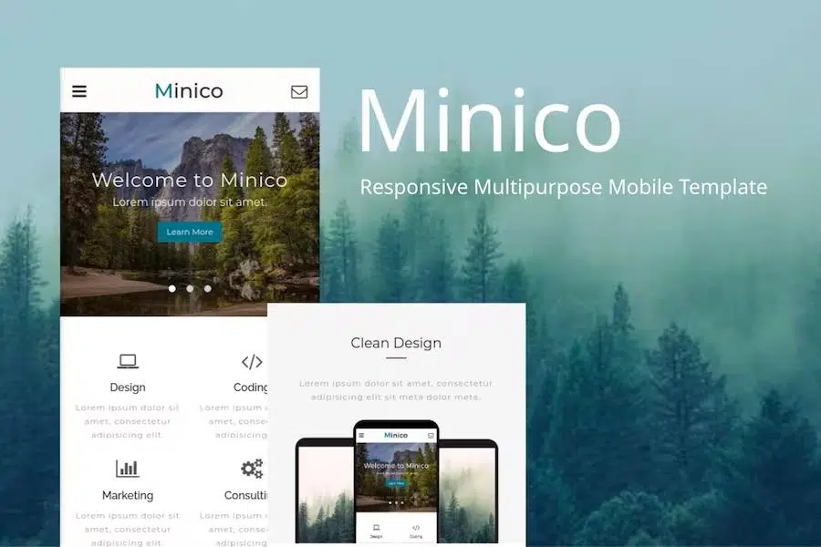 Minico – Responsive Multipurpose Mobile Template