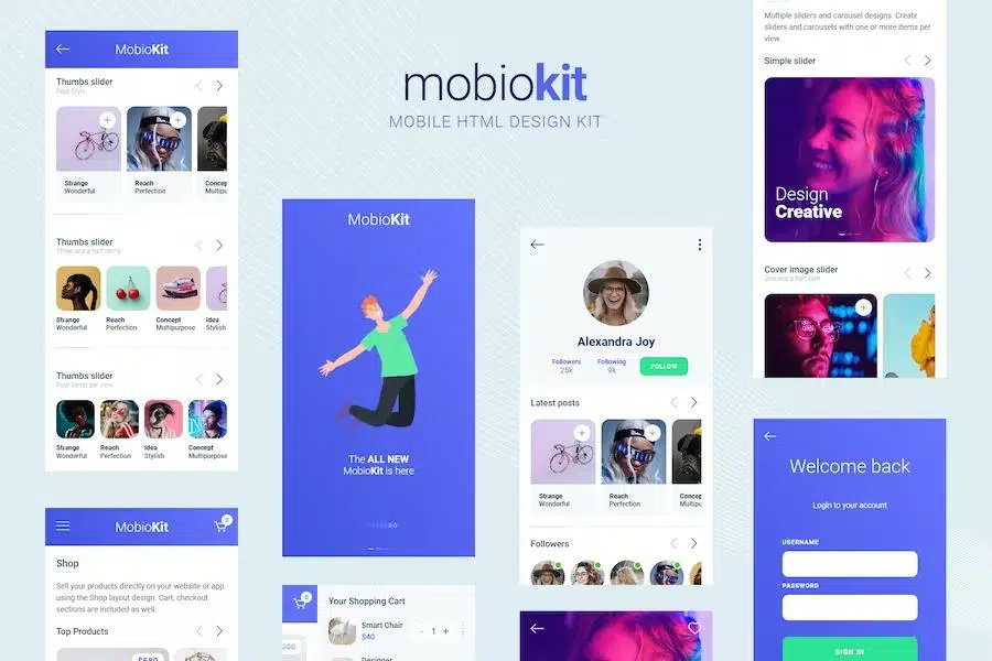 Mobiokit – HTML Mobile UI Kit