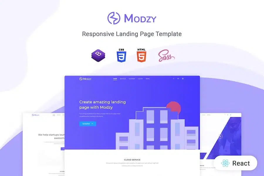 Modzy – React Landing Page Template