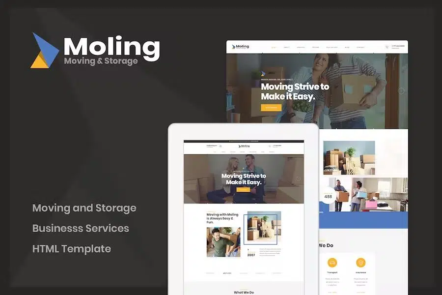 Moling – Moving and Storage Services HTML Template