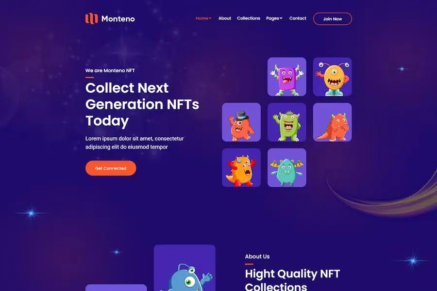 Monteno – NFT Portfolio React Template