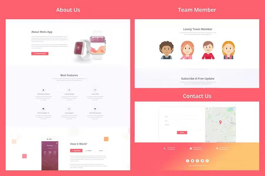 Moto – Multipurpose App Landing Page HTML Template