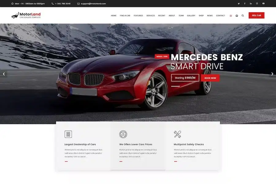 Motorland – Car Dealer Template