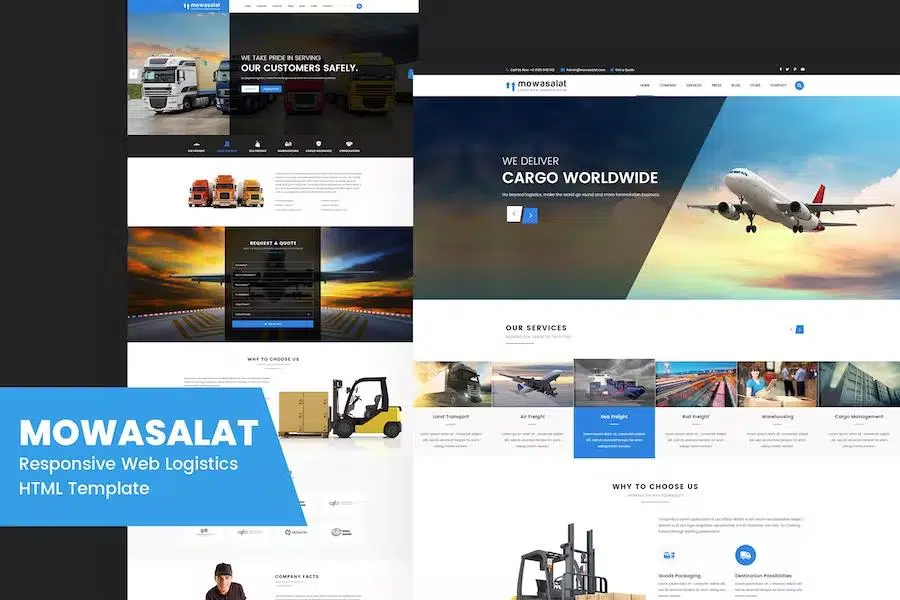 Mowasalat – Responsive Logistics and Transport HTML5 template