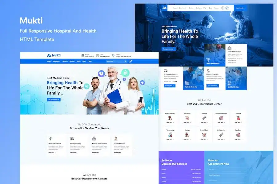 Mukti – Hospital Health HTML Template