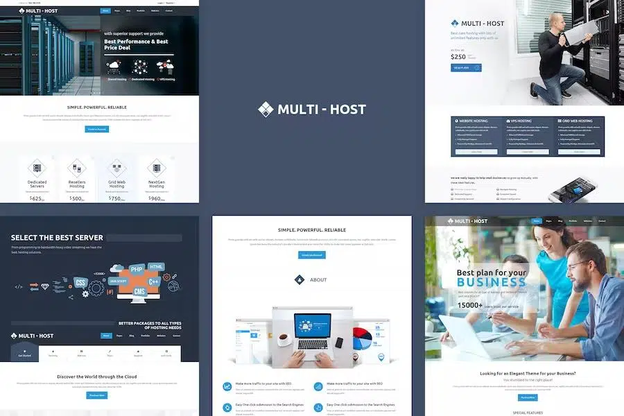 Multi Host – HTML Hosting Template