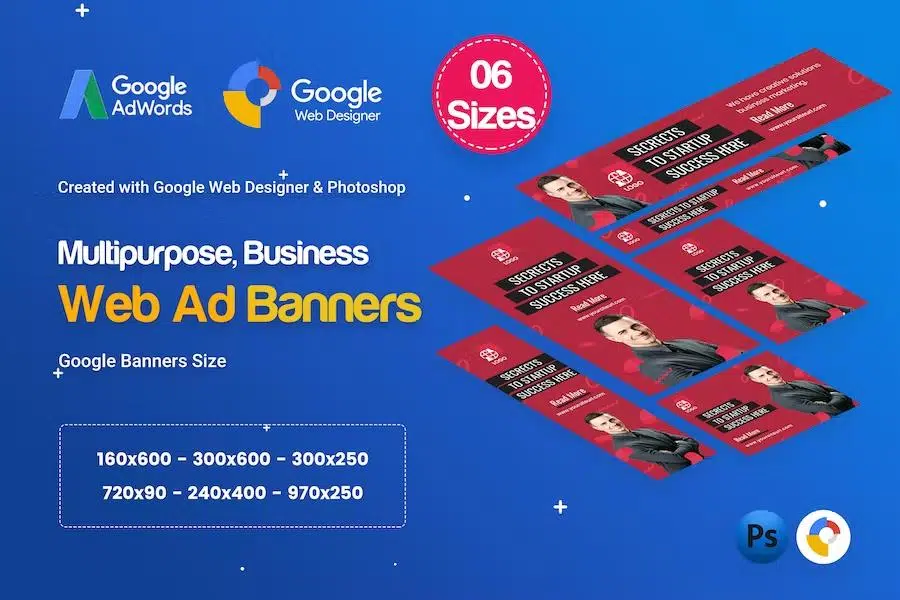 Multi Purpose Banners HTML5 D28 – GWD & PSD