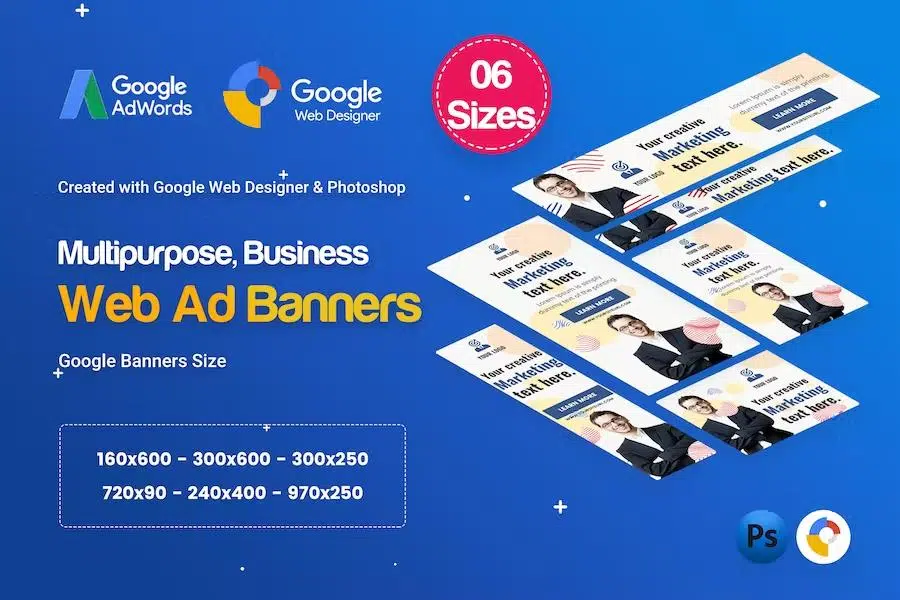 Multi Purpose Banners HTML5 D32 – GWD & PSD