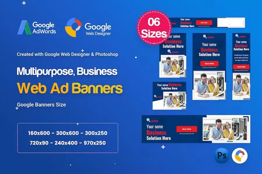 Multi-Purpose Banners HTML5 D52 – GWD & PSD