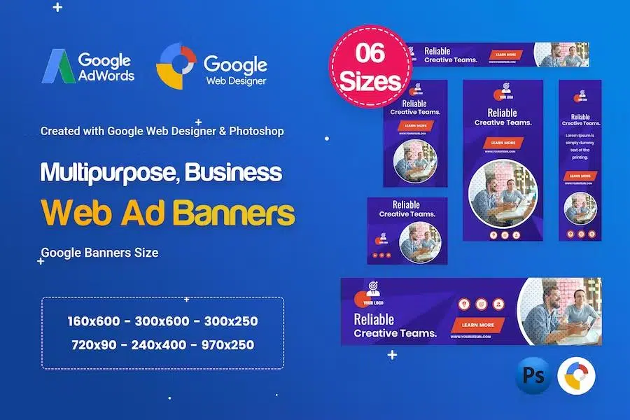 Multi-Purpose Banners HTML5 D54 – GWD & PSD