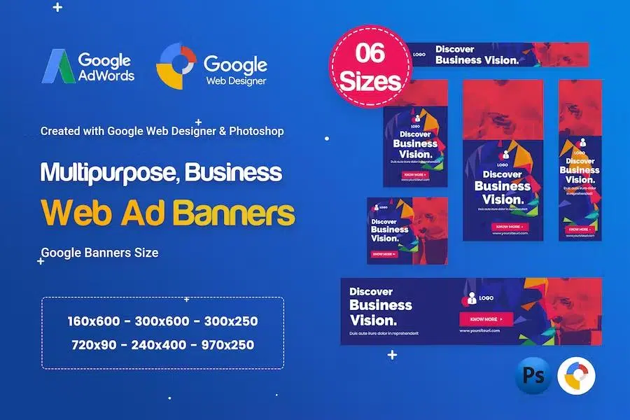 Multi-Purpose Banners HTML5 D68 – GWD & PSD