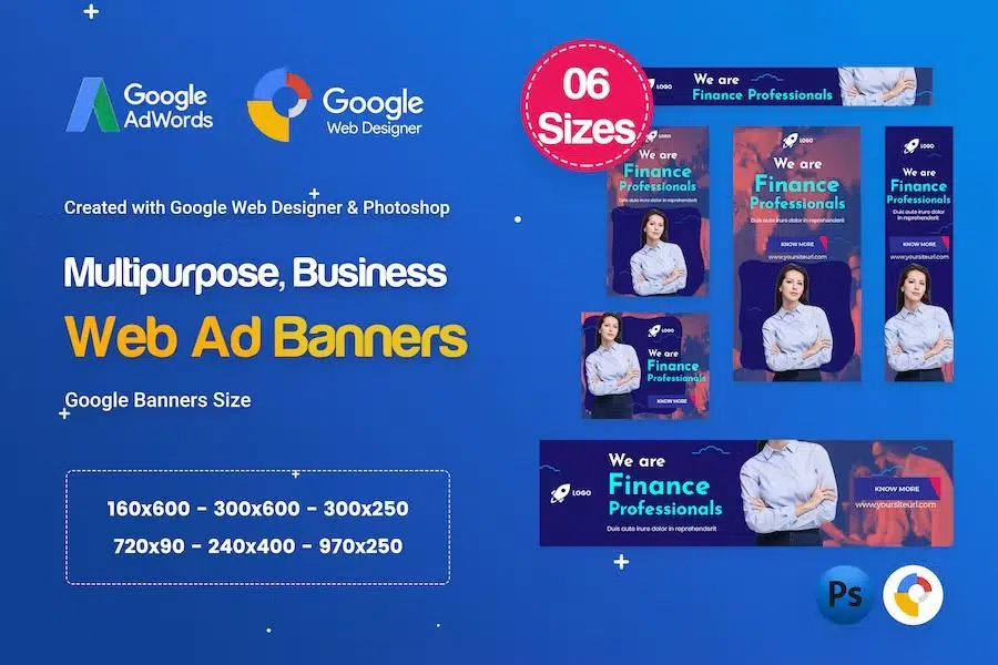 Multi-Purpose Banners HTML5 D70 – GWD & PSD