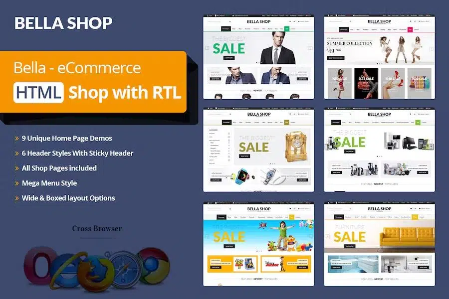 Bella – eCommerce HTML Shop with RTL