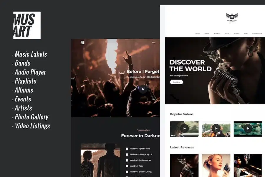 Musart – Music Label and Artists WordPress Theme