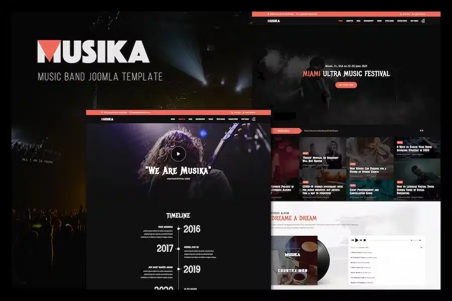 Musika – Music Festival & Band Joomla 4 Template