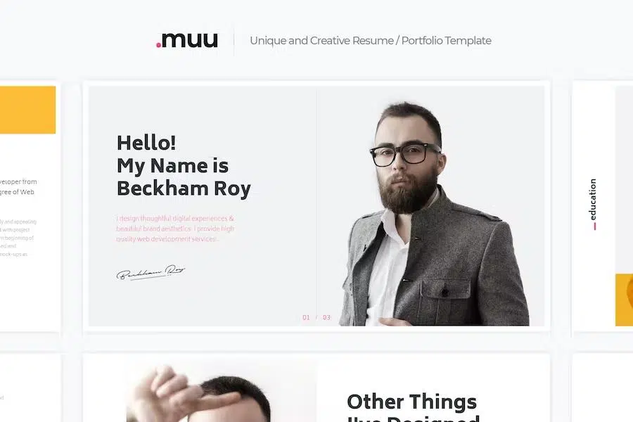 MUU – Unique and Creative Resume Portfolio Template