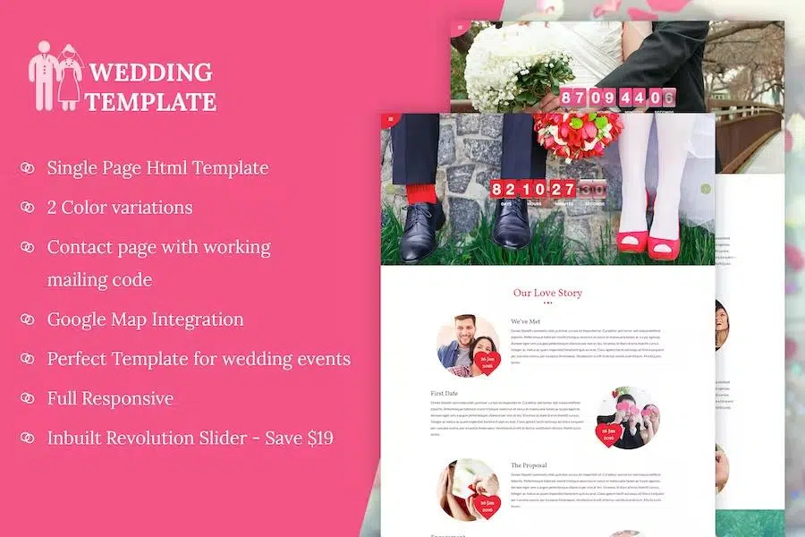 My Wedding – Invitation HTML Template