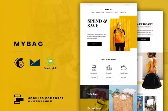 MyBag – E-commerce Responsive Email for Fashion & Accessories with Online Builder