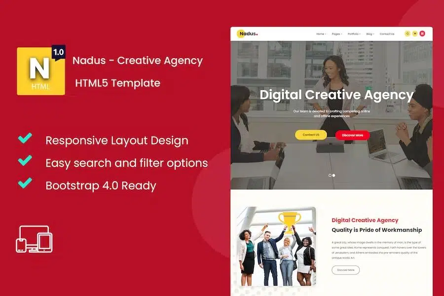 Nadus – Creative Agency HTML5 Template