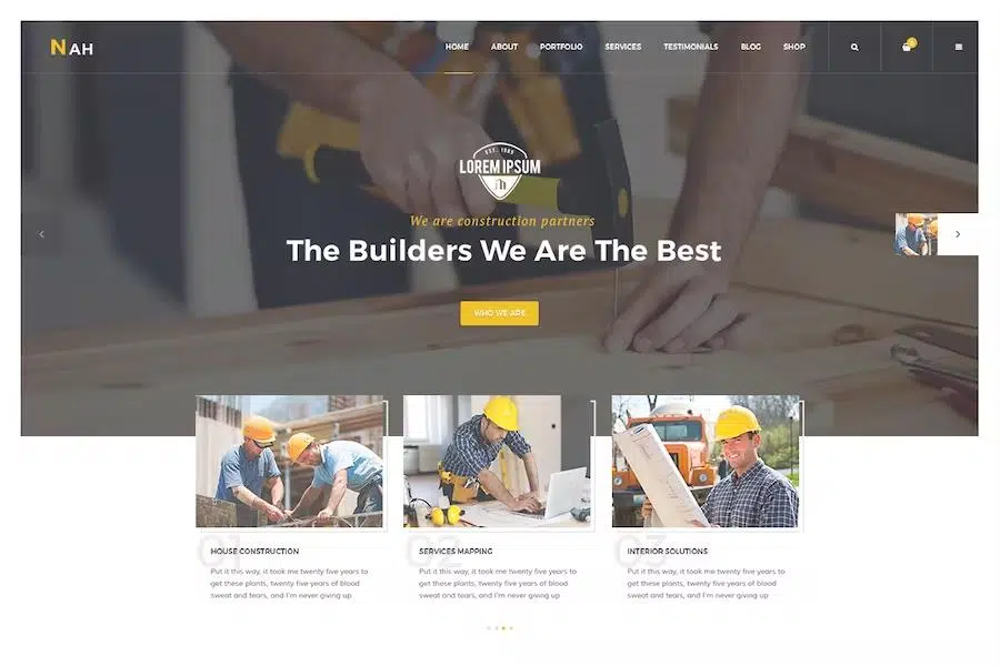 Nah Multipurpose Construction responsive HTML5 Template