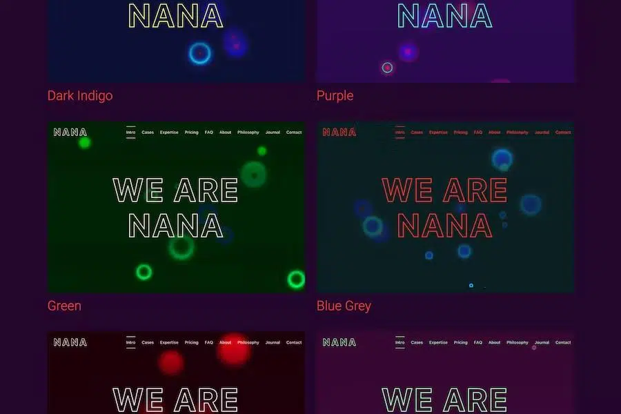 Nana – Minimalistic One-Pager With Animated Background