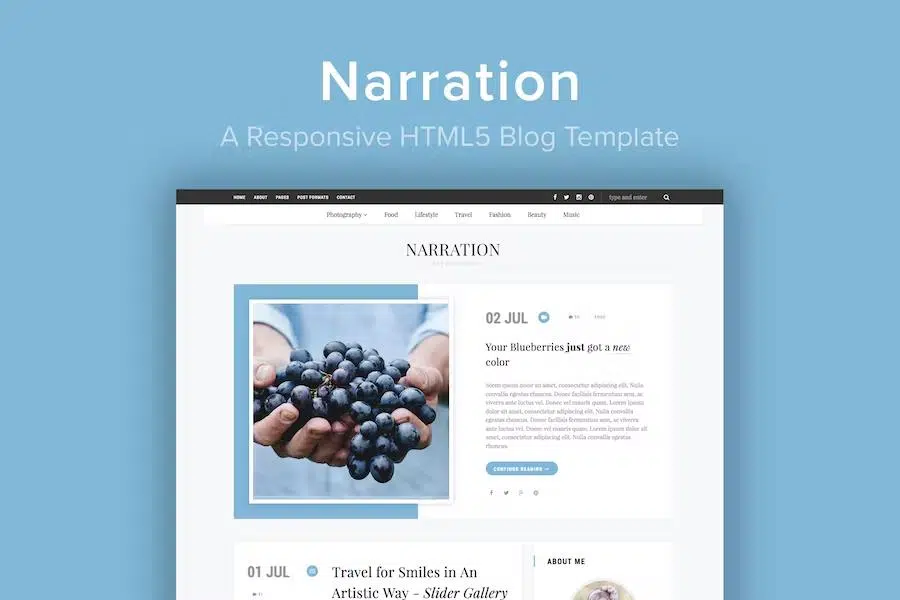 Narration – A Responsive HTML5 Blog Template