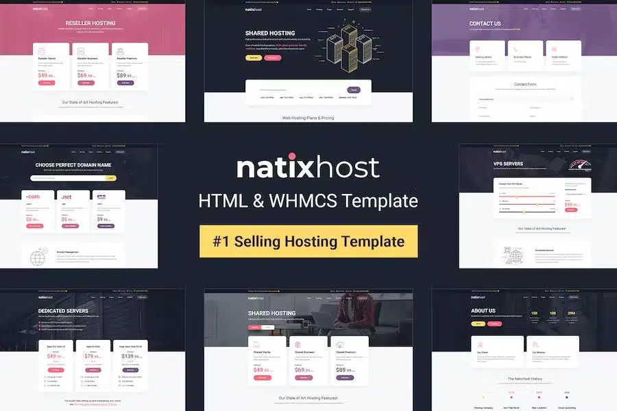 NatixHost – WHMCS & Hosting HTML Template