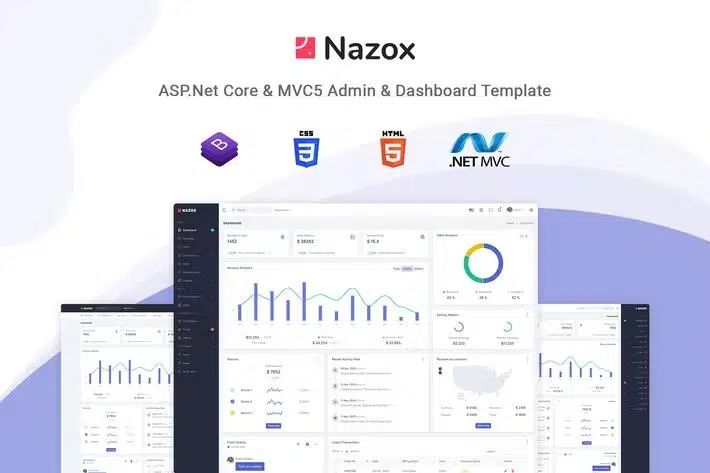 Nazox – ASP.Net Core & MVC5 Admin & Dashboard Template