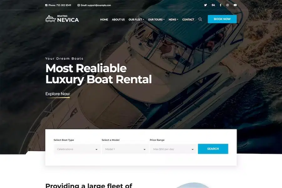 Nevica – Luxury Boats Rental HTML