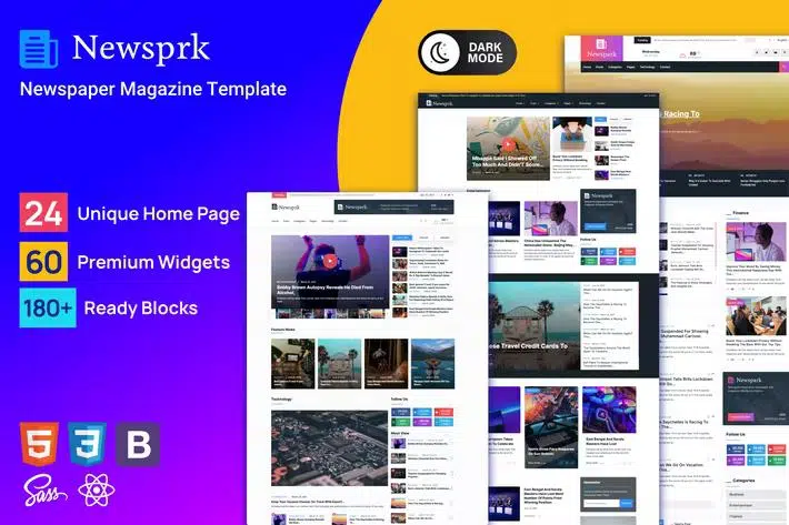 Newsprk – React Blog Magazine Template