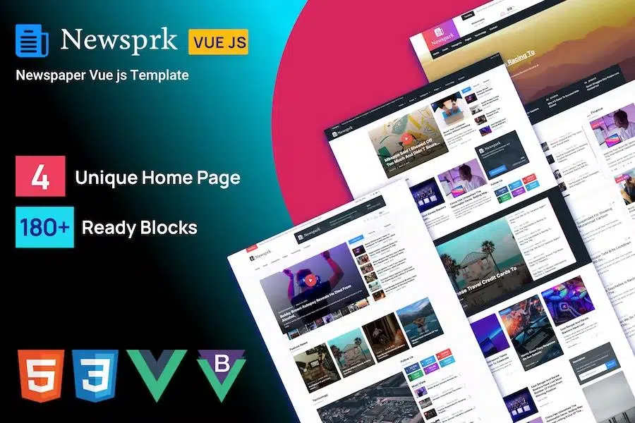 Newsprk – VueJS Newspaper Template