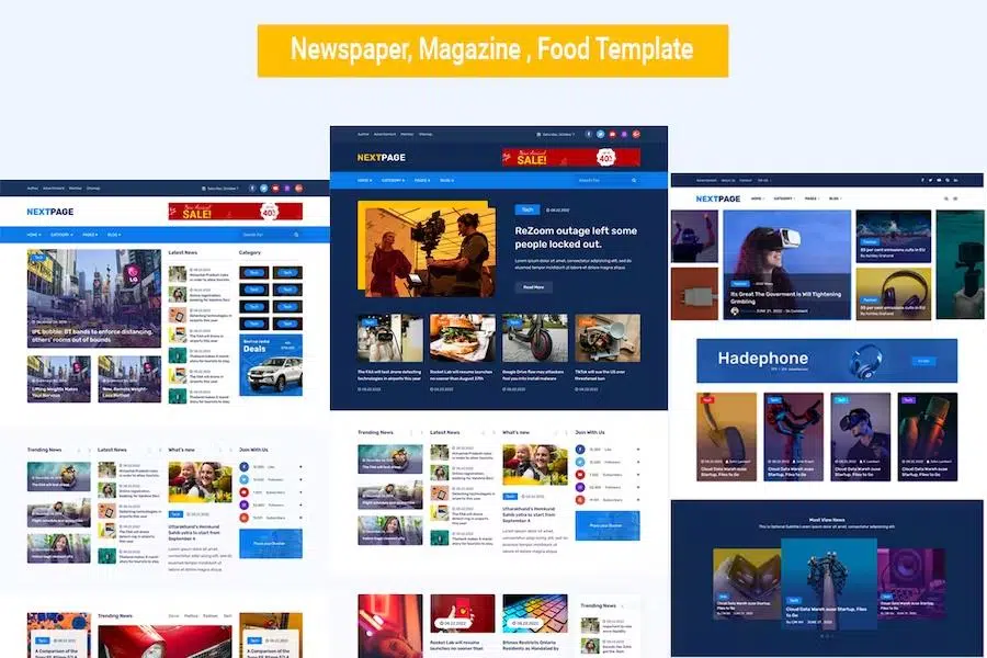 Nextpage – Newspaper, Magazine , Food HTML Template