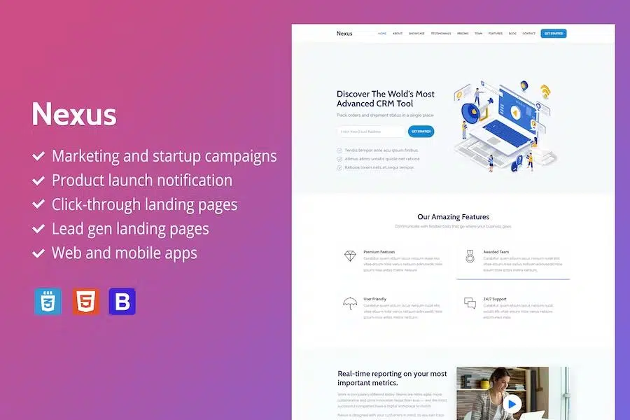 Nexus – Premium SaaS Landing Page Template