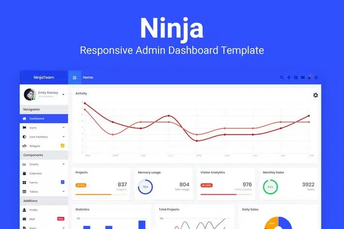 Ninja – Responsive Admin Dashboard Template