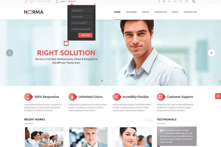 NORMA – Clean & Responsive HTML Theme