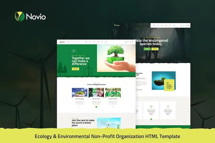 Novio – Ecology & Environmental Non-Profit Organization HTML5 Template