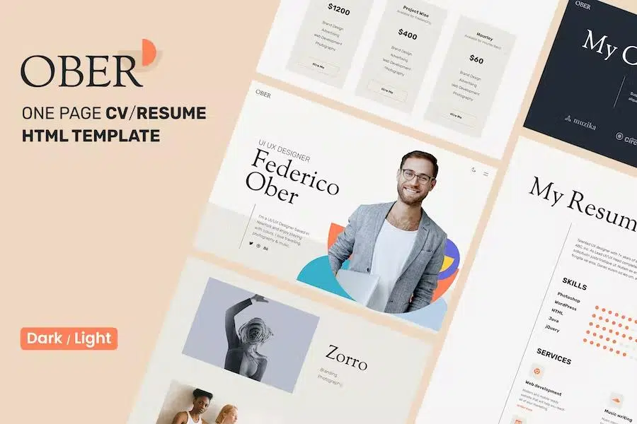 OBER – CV Resume & Personal Portfolio Template