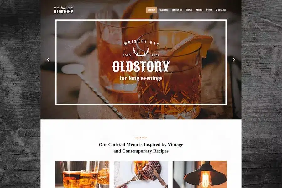 OldStory – Whisky Bar – Pub – Restaurant Site Template