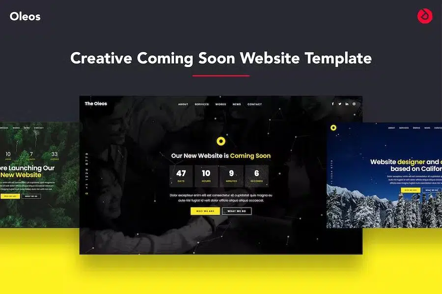 Oleos – Creative Coming Soon Bootstrap 5 Template