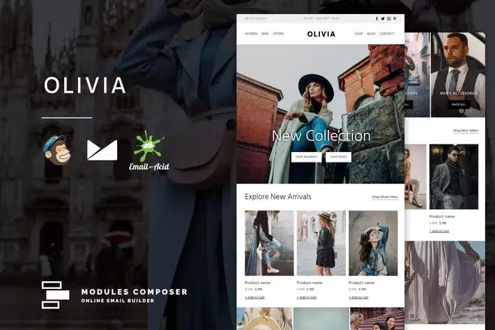 Olivia – E-commerce Responsive Email for Fashion & Accessories with Online Builder