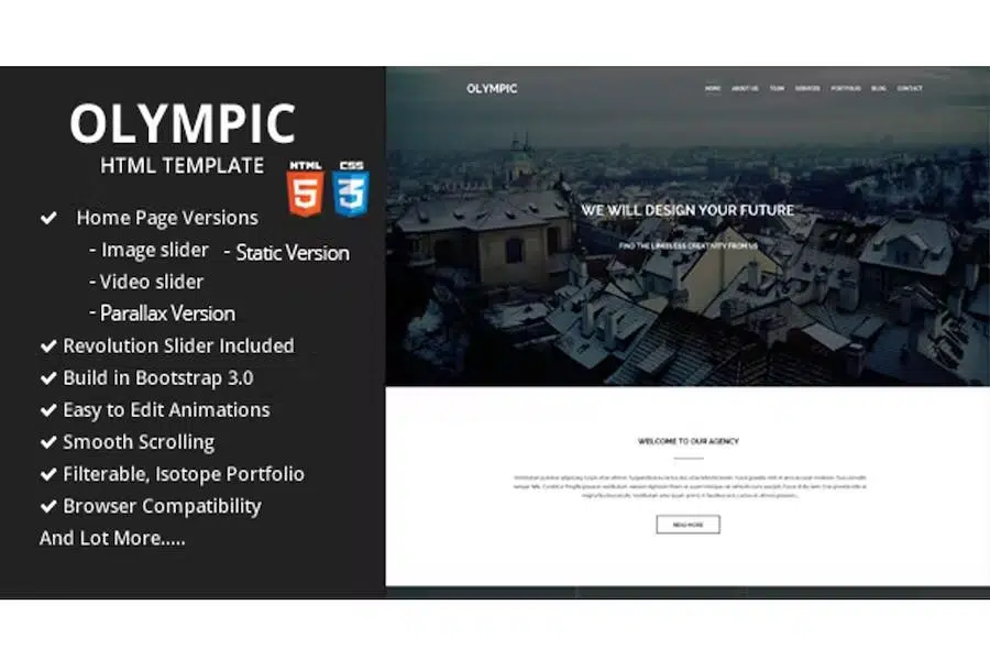 Olympic One Page Parallax Template