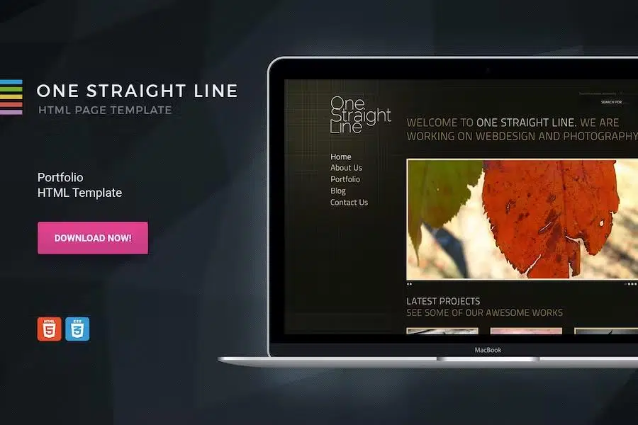 One Straight Line – unique portfolio template